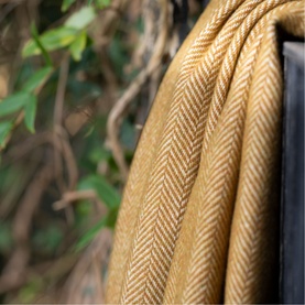 Wool Herringbone Throw Gold
