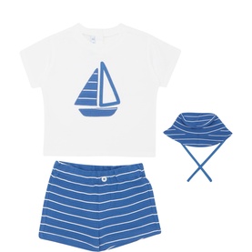 T-Shirt, Shorts & Hat Three-Piece Set