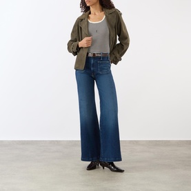 The Hustler Roller Patch Pocket Skimp Wide Leg Jeans