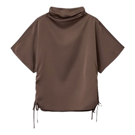 Leslie Drawstring Cowl Top
