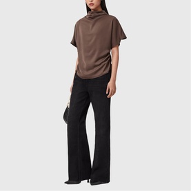 Leslie Drawstring Cowl Top