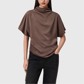 Leslie Drawstring Cowl Top