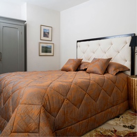 Pompeii Jacquard Quilted Bedspread Rust