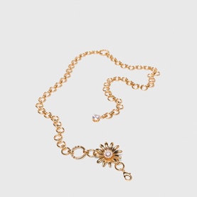 Embellished Floral Chain Belt