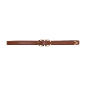 Double Buckle V Leather Belt