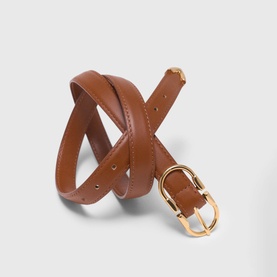 Double Buckle V Leather Belt