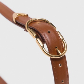 Double Buckle V Leather Belt