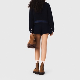 Boucl&eacute; Denim Detail Jacket