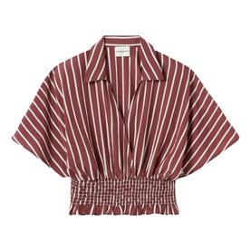 Striped Wrap Front Top