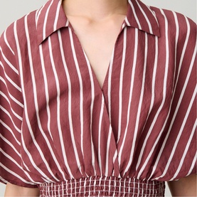Striped Wrap Front Top