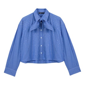 Embellished Striped Handkerchief Shirt