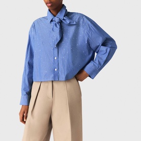 Embellished Striped Handkerchief Shirt
