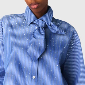 Embellished Striped Handkerchief Shirt