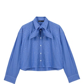 Embellished Striped Handkerchief Shirt
