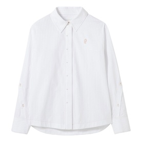 Embroidered Logo Striped Shirt