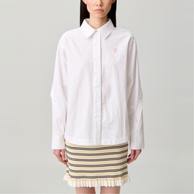Embroidered Logo Striped Shirt