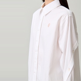 Embroidered Logo Striped Shirt