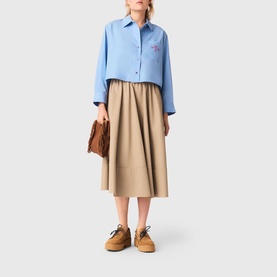 Embroidered Logo Cropped Shirt