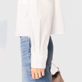 Jewel Bow Cropped Shirt