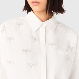 Jewel Bow Cropped Shirt