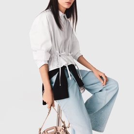 Ciequino Rhinestone Trim Shirt