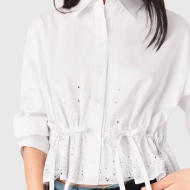 Ciequino Rhinestone Trim Shirt