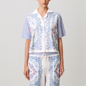 Striped Embroidered Casual Shirt