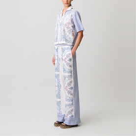 Striped Embroidered Casual Shirt
