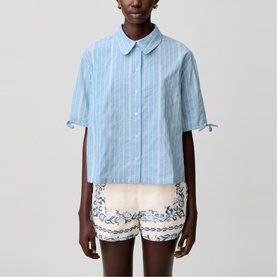Striped Peter Pan Collar Casual Shirt