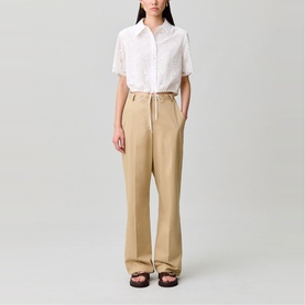 Cropped Lace Tie Shirt