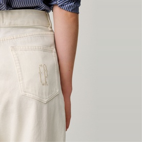 Embroidered Mid-Rise Straight Leg Jeans
