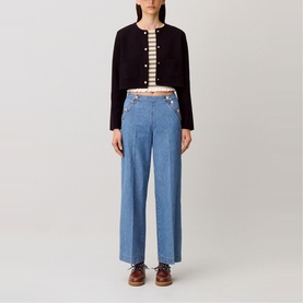Sailor Style Wide Leg Jeans