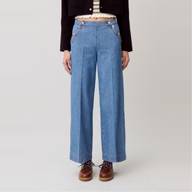 Sailor Style Wide Leg Jeans