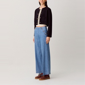 Sailor Style Wide Leg Jeans