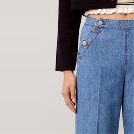 Sailor Style Wide Leg Jeans