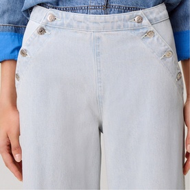 Sailor Style Wide Leg Jeans