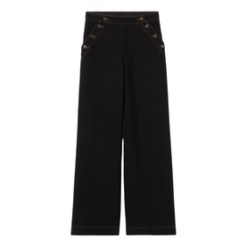 Button Wide Leg Jeans