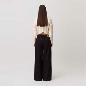Button Wide Leg Jeans