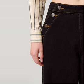 Button Wide Leg Jeans