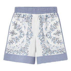 Striped Embroidered Shorts