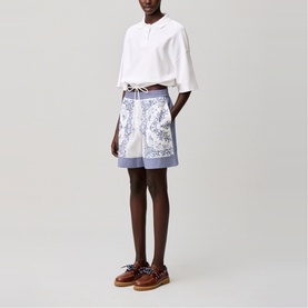 Striped Embroidered Shorts