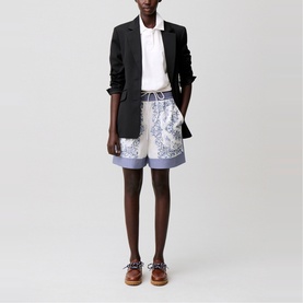 Striped Embroidered Shorts