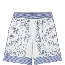 Striped Embroidered Shorts