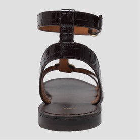 Medallion Leather Flat Sandals