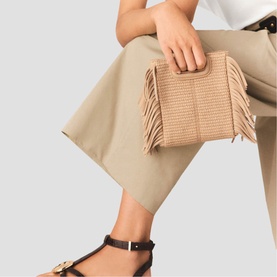 Medallion Leather Flat Sandals