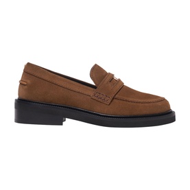 Clover Buckle Suede Loafers