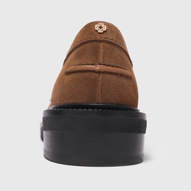 Clover Buckle Suede Loafers