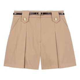Pleated Belted Shorts