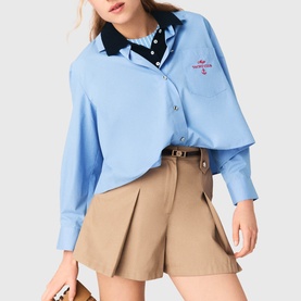 Pleated Belted Shorts