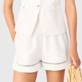 Embroidered Trim  Shorts